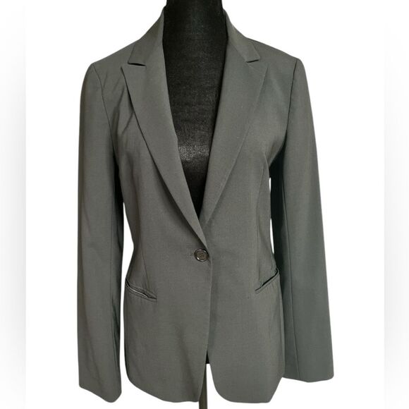 THEORY BLACK WOOL BLEND BLAZER WOMENS SIZE 8 CLASSIC PREPPY COAT! - Picture 1 of 9